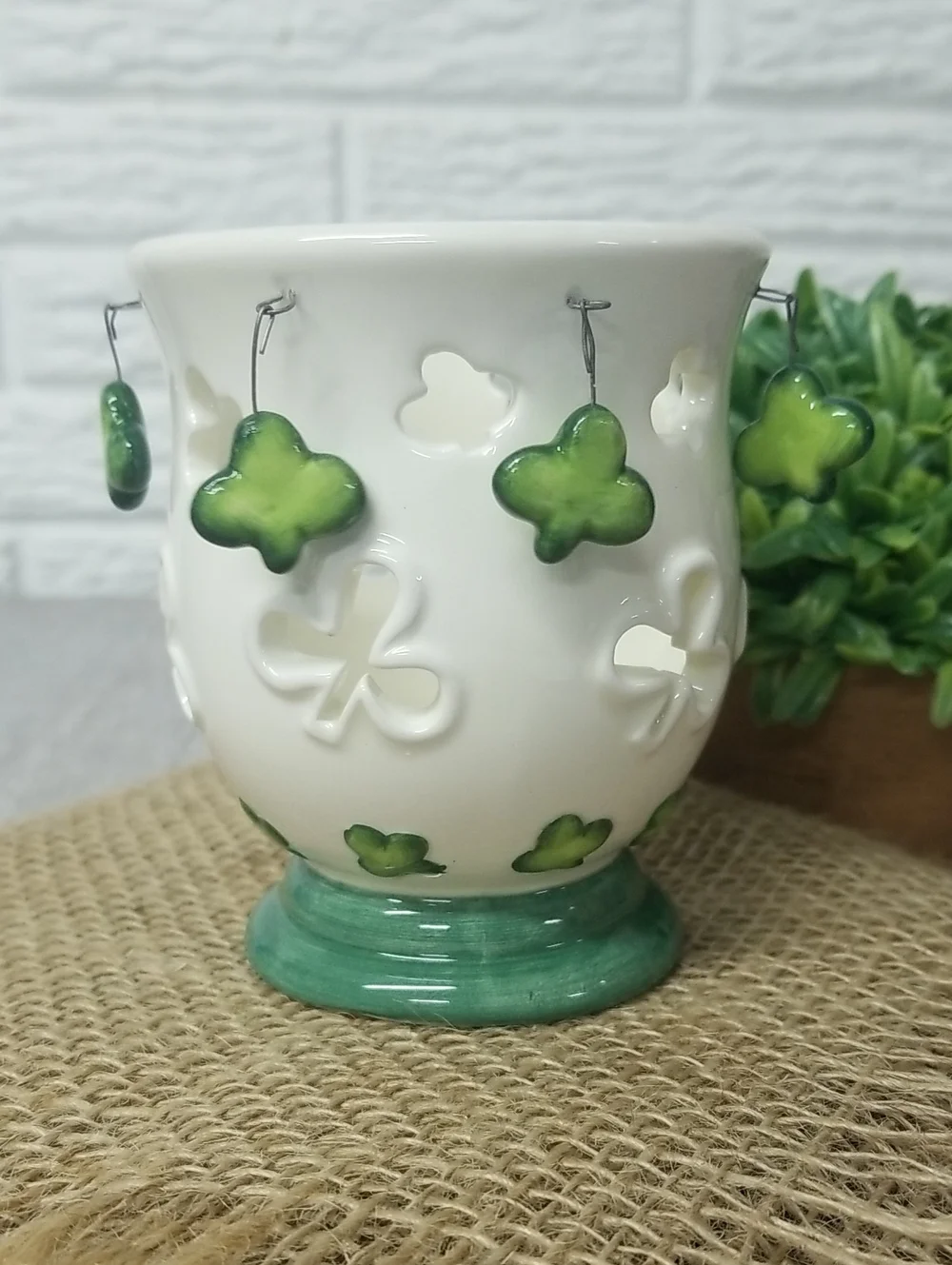 Whimsical Shamrock Candle Holder